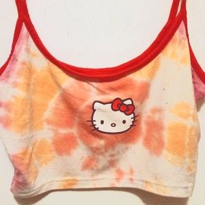Shein × Hello Kitty upcycled tie dye crop top